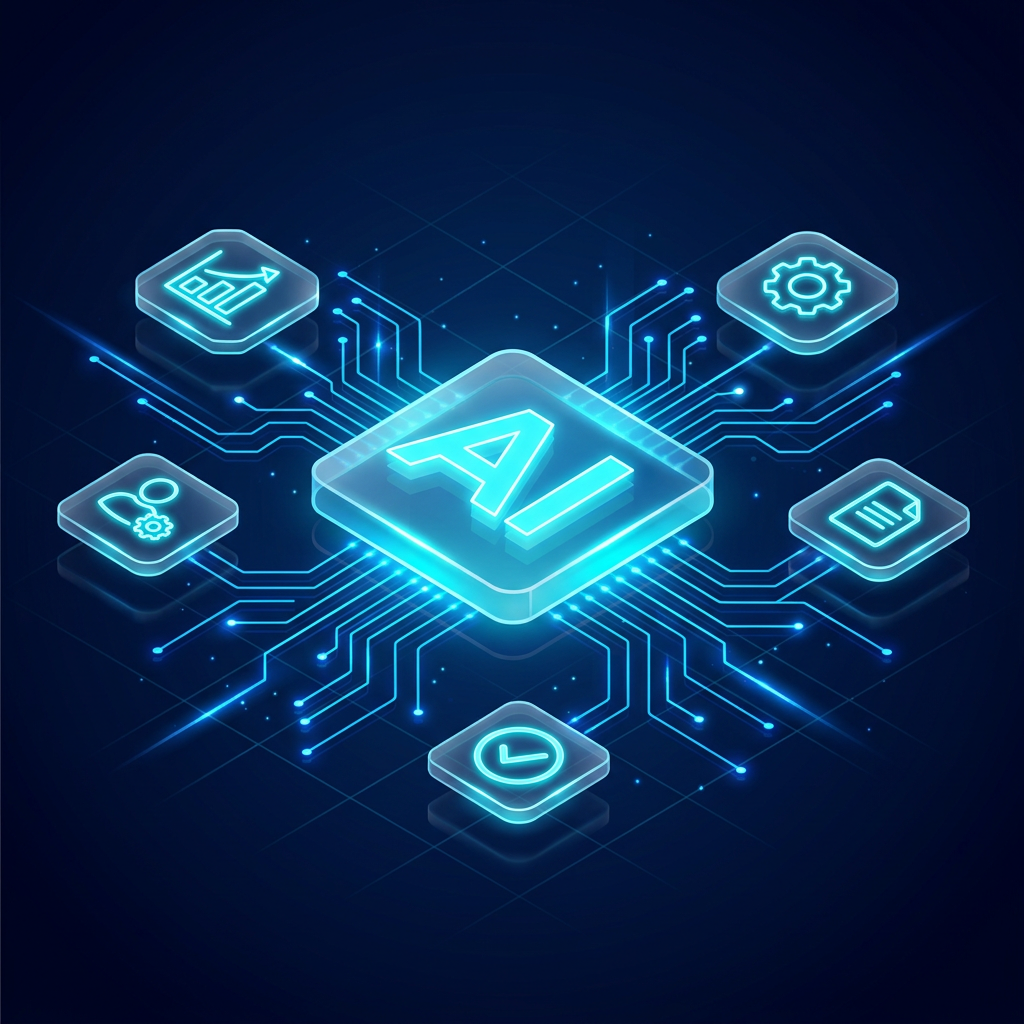 Illustrazione di una rete di strumenti di intelligenza artificiale